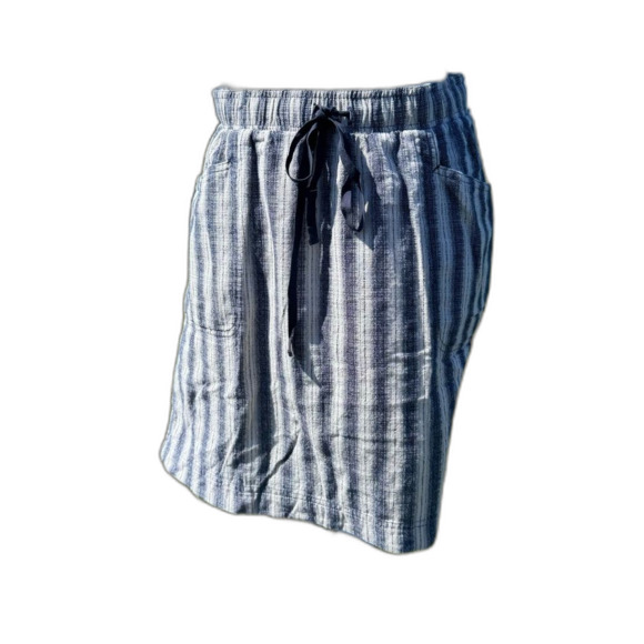 Max Studio Drawstring Pull On Skirt Size Small Blue White Stripe Coastal Casual - Picture 3 of 11